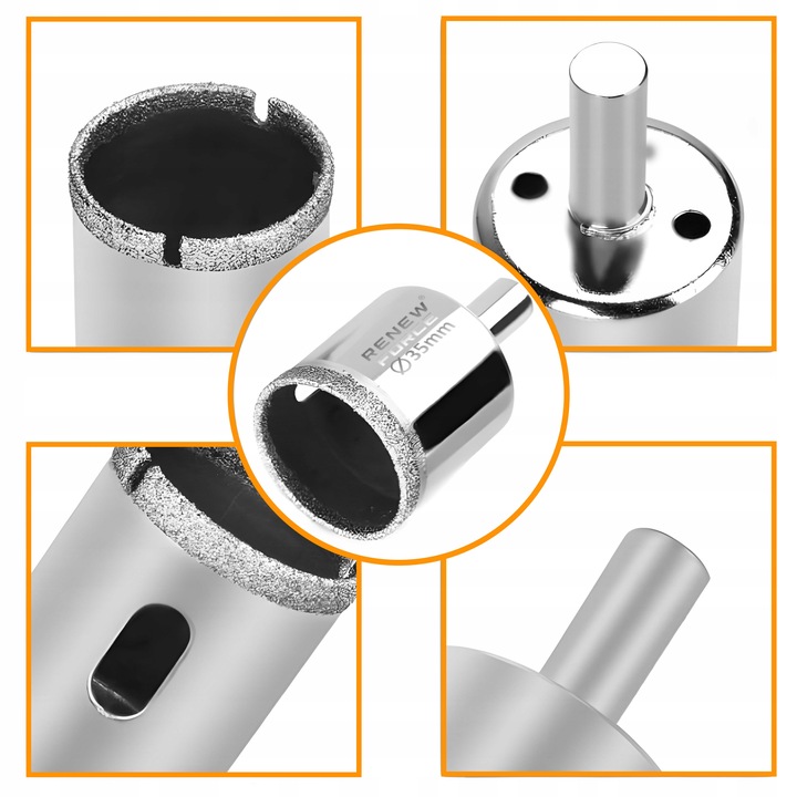 OTWORNICE DIAMENTOWE DO PŁYTEK GRESU SZKŁA KORONKA ZESTAW 10 szt