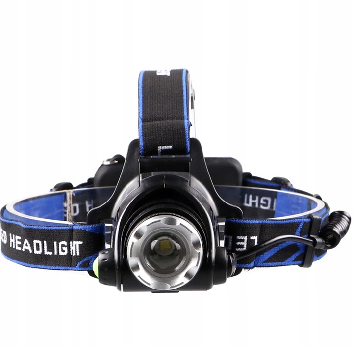 LATARKA CZOŁOWA CZOŁÓWKA LAMPKA 1 LED FUKCJA ZOOM Z ŁADOWARKAMI REGULOWANA