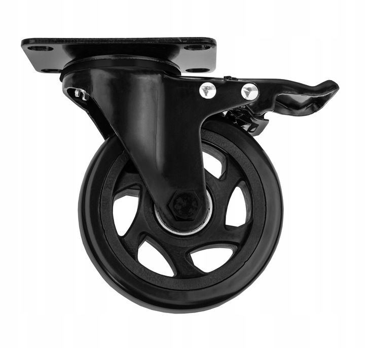 KÓŁKA OBROTOWE Z HAMULCEM 100 MM ZESTAW JEZDNY DO 500 KG DO MEBLI