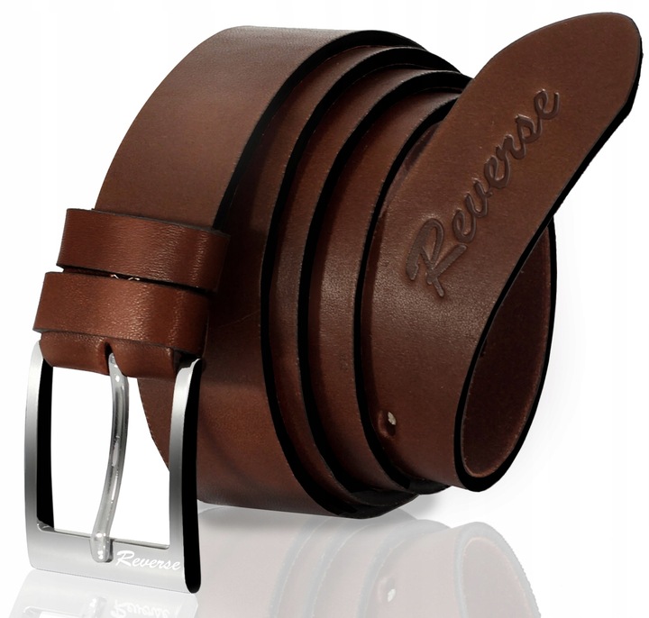 REVERSE Pasek męski SKÓRZANY pas do spodni BRZ 115