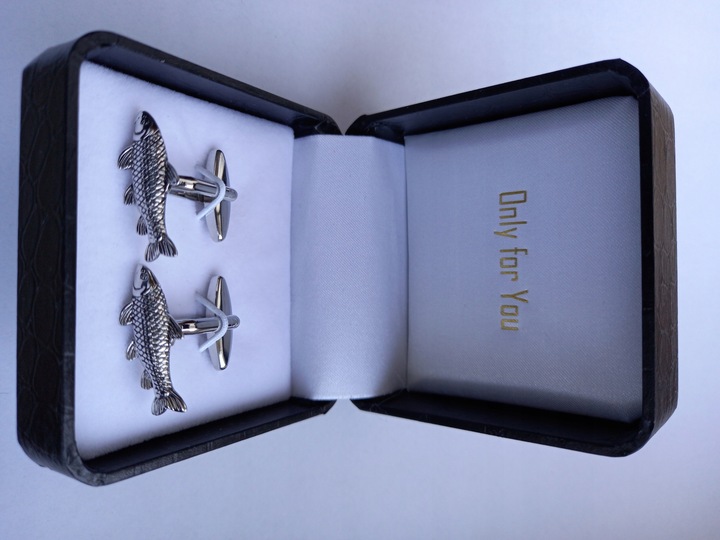 Spinki do mankietów Ryby Karp Lin dla Wędkarza