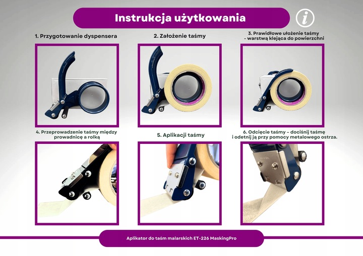 Aplikator dyspenser ET 226 podajnik taśm malarskich 48-50 mm MaskingPro