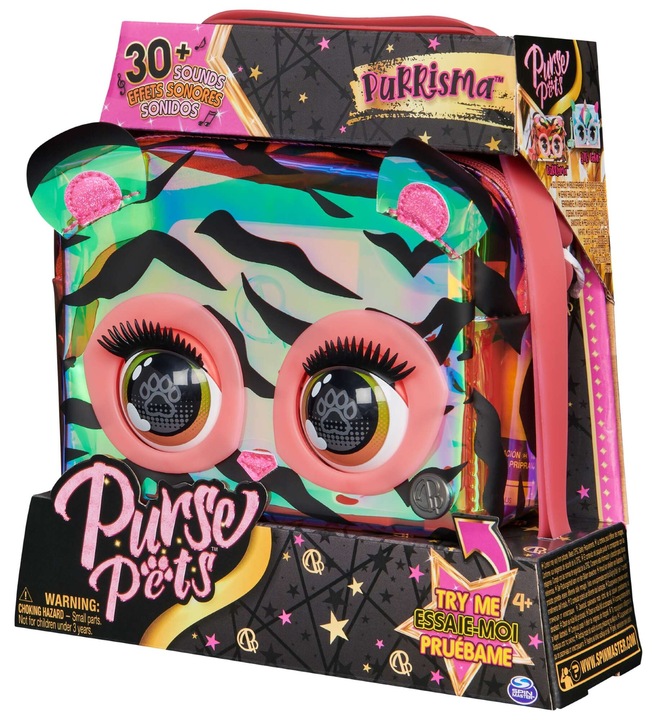 PURSE PETS PURRISMA ZEBRA TOREBKA INTERAKTYWNA Z OCZAMI I DŹWIĘKIEM