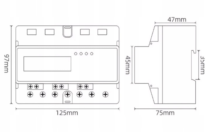 Licznik Miernik Energii Prądu 3 Fazy do 80A TUYA WiFi DIN 2-kierunkowy