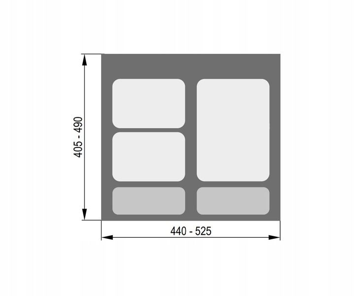 Kosz na śmieci PRAKTIKO sortownik segregator do szuflady 60 cm