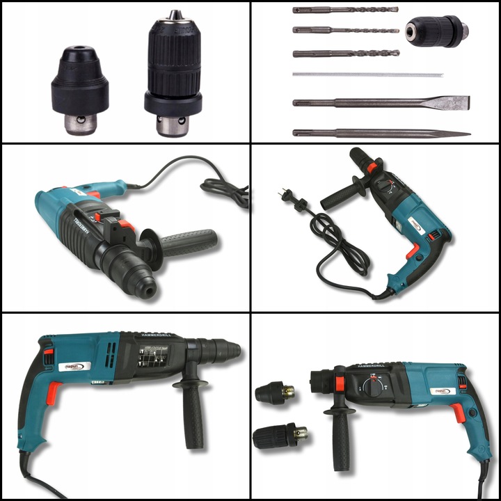 SDS Max Młotowiertarka: Udarowy Młot, Wiertarko-Wkrętarka| Magnum 2600 W