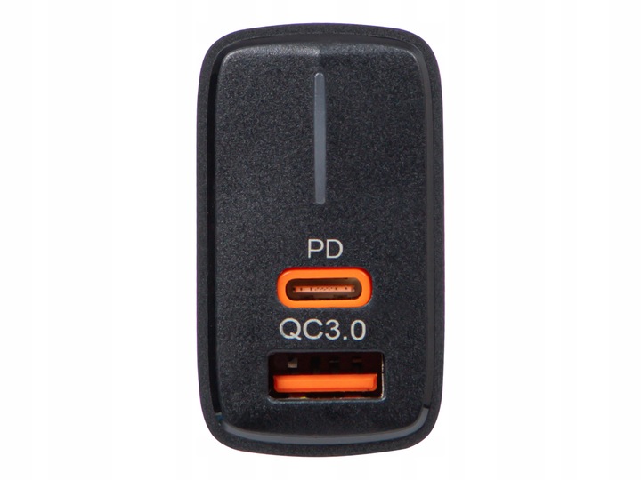 SZYBKA ŁADOWARKA SIECIOWA GNIAZDO USB + USB-C QC+PD 20W + KABEL USB-C 1m