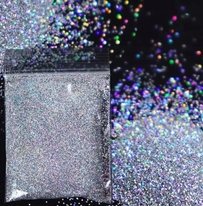 Brokat sypki MULTIKOLOR HOLOGRAM do farb tynków zdobień 100 g POLSKI