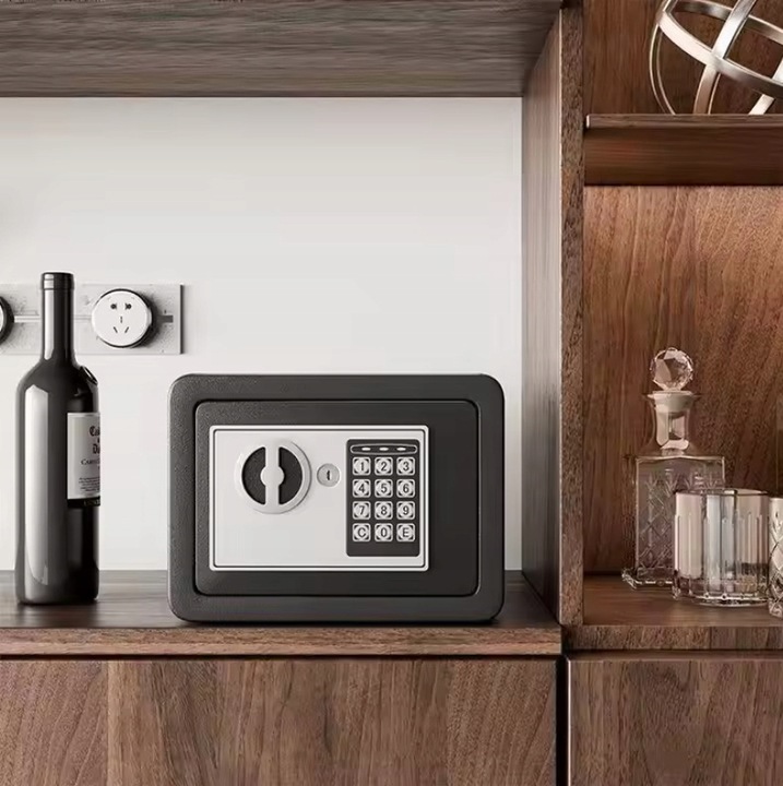 SEJF DOMOWY STALOWY KASETKA ZAMEK ELEKTRONICZNY CYFROWY SZYFR KLUCZ SOLIDNY
