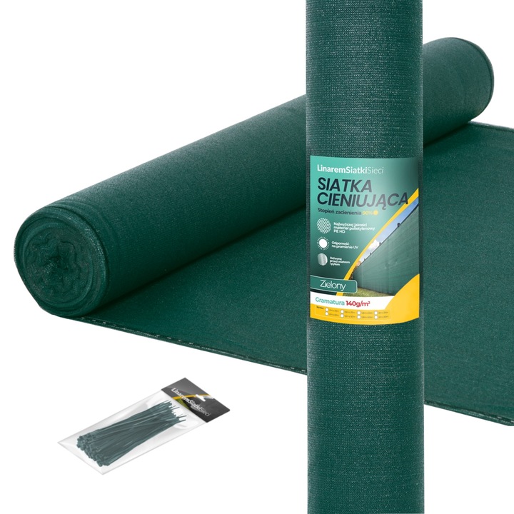 SIATKA CIENIUJĄCA 90% MASKUJĄCA MATA OSŁONOWA NA OGRODZENIE PŁOT