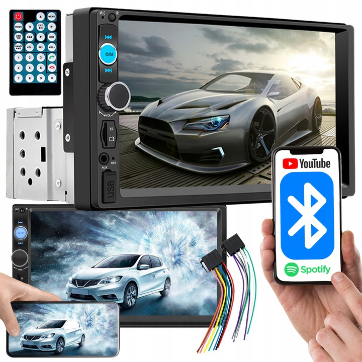 RADIO SAMOCHODOWE BLUETOOTH 1 DIN 7" USB MICRO SD 4x45W DOTYKOWY EKRAN