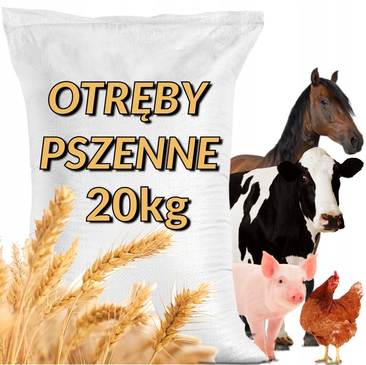 OTRĘBY PSZENNE PASZA KARMA POKARM DLA DROBIU KUR NIOSEK BYDŁA KONI 20KG