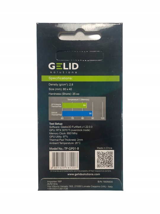 Thermopad Gelid TP-GP01-B 80x40x1mm