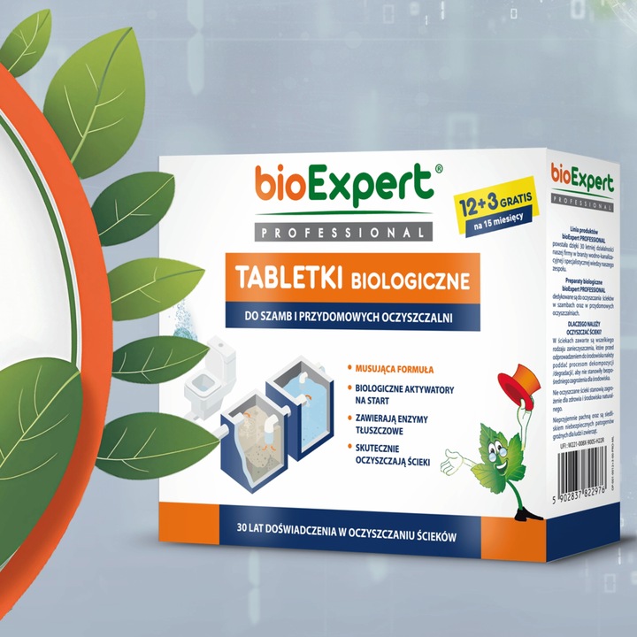 Bakterie do szamba na ROK Tabletki do oczyszczalni 12+3szt GRATIS
