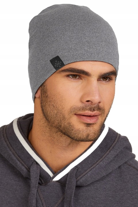 CZAPKA ZIMOWA MĘSKA CIEPŁA DWUWARSTWOWA na POLARZE OCIEPLANA klasyczna