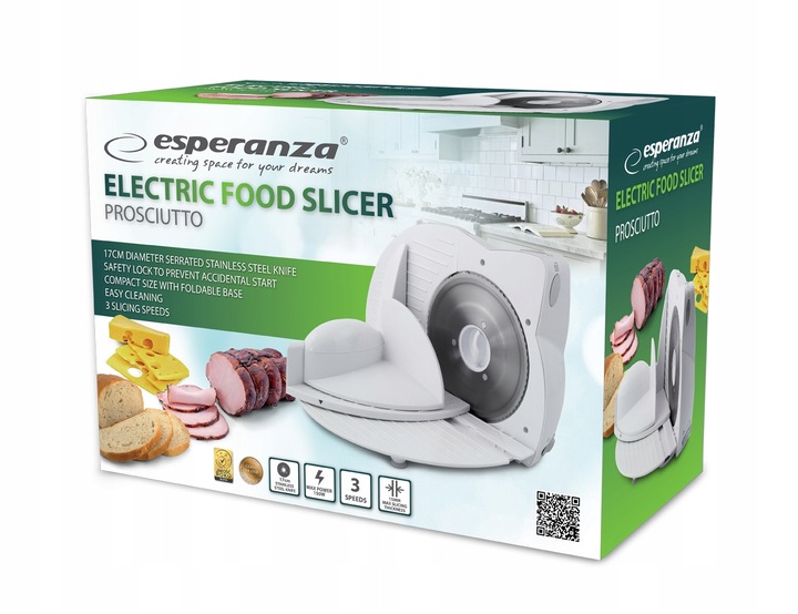 ELEKTRYCZNA KRAJALNICA PROSCIUTTO biała do pieczywa wędlin serów