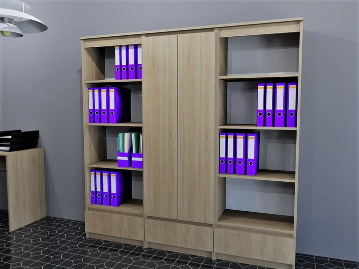 Szafa regał biurowy książki 60cm 2d 1sz sonoma B-4