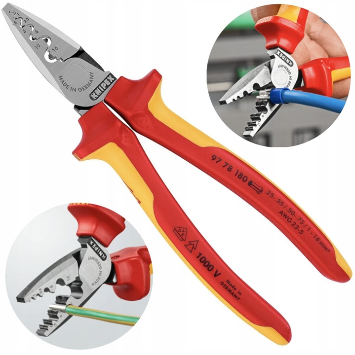 KNIPEX 97 78 180 szczypce do zaciskania tulejek 0,25-16 mm zaciskarka