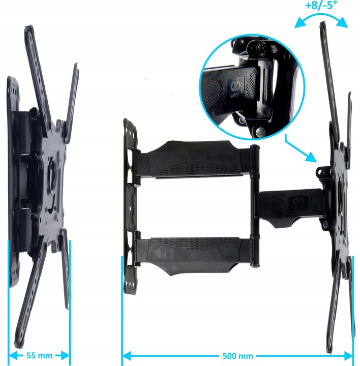 UCHWYT DO TELEWIZORA TV 32-60" CALI WIESZAK UNIWERSALNY OBROTOWY