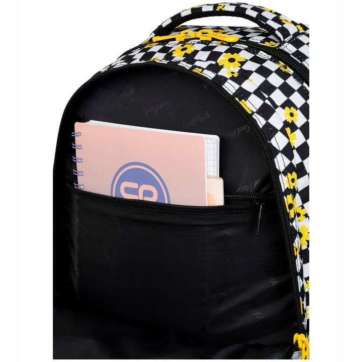 PLECAK SZKOLNY MŁODZIEŻOWY DLA DZIEWCZYN KWIATY SZACHOWNICA KRATA