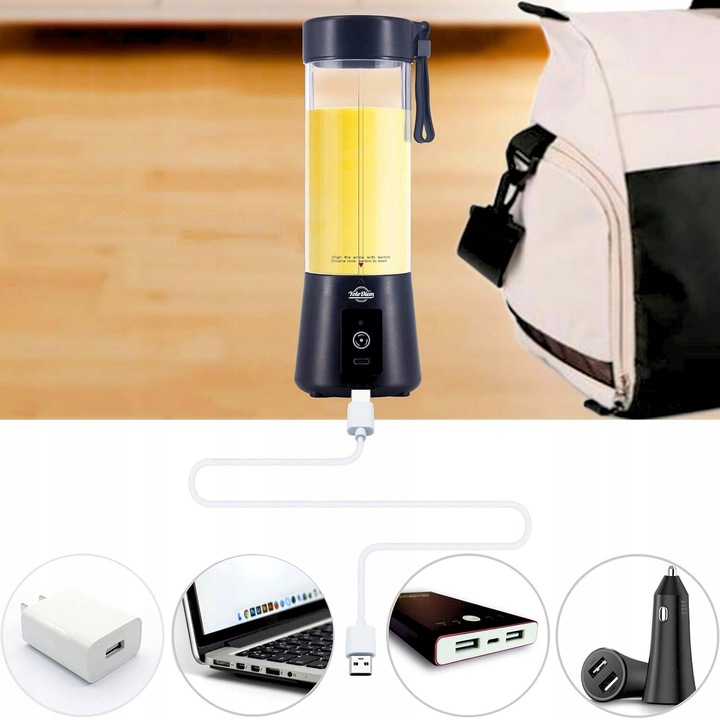 BLENDER PRZENOŚNY 250W 400ML Bezprzewodowy Kielichowy do Smoothie