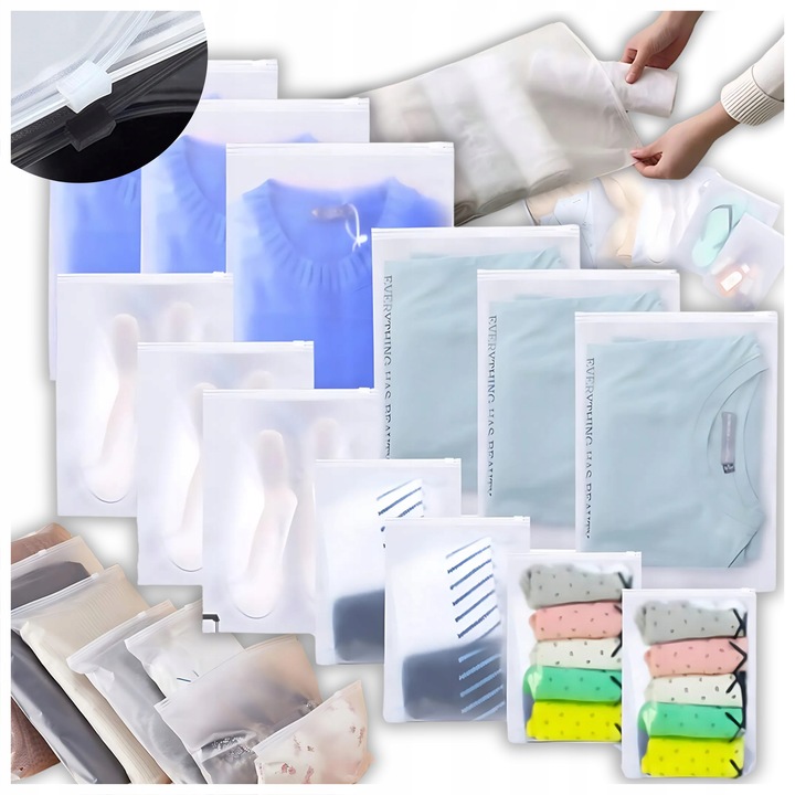 16x WORKI NA UBRANIA AKCESORIA TORBY DO WALIZKI BAGAŻU ORGANIZER PODRÓŻNY