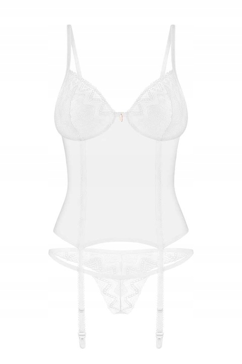 Obsessive Gorset i stringi Alissium biały XS/S