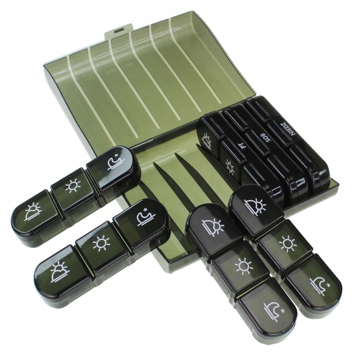 KASETKA NA TABLETKI LEKI TYGODNIOWA ORGANIZER POJEMNIK 7 dni 3 pory dnia