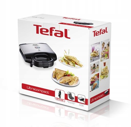 Opiekacz TEFAL Ultracompact SM1552 Srebrno-czarny, 700 W