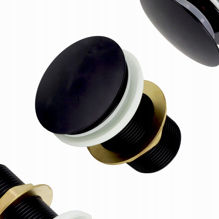 KOREK KLIK KLAK CZARNY UMYWALKOWY DO UMYWYLAKI BEZ PRZELEWU MOSIĘŻNY TRWAŁY