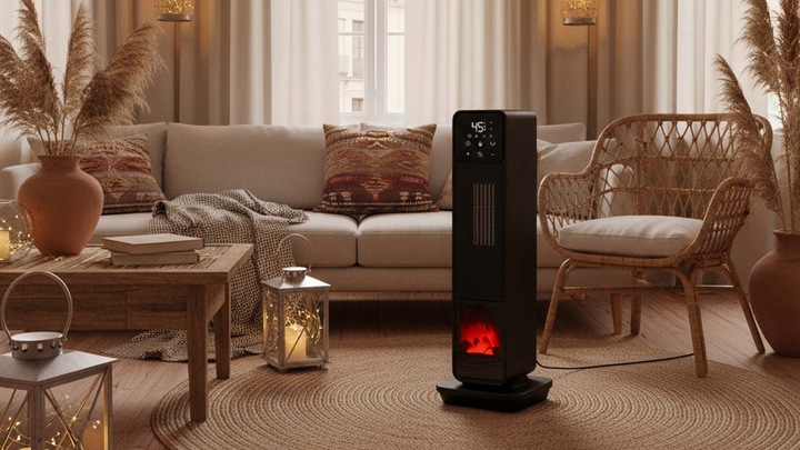 Termowentylator farelka nagrzewnica elektryczna kolumnowy kominek +