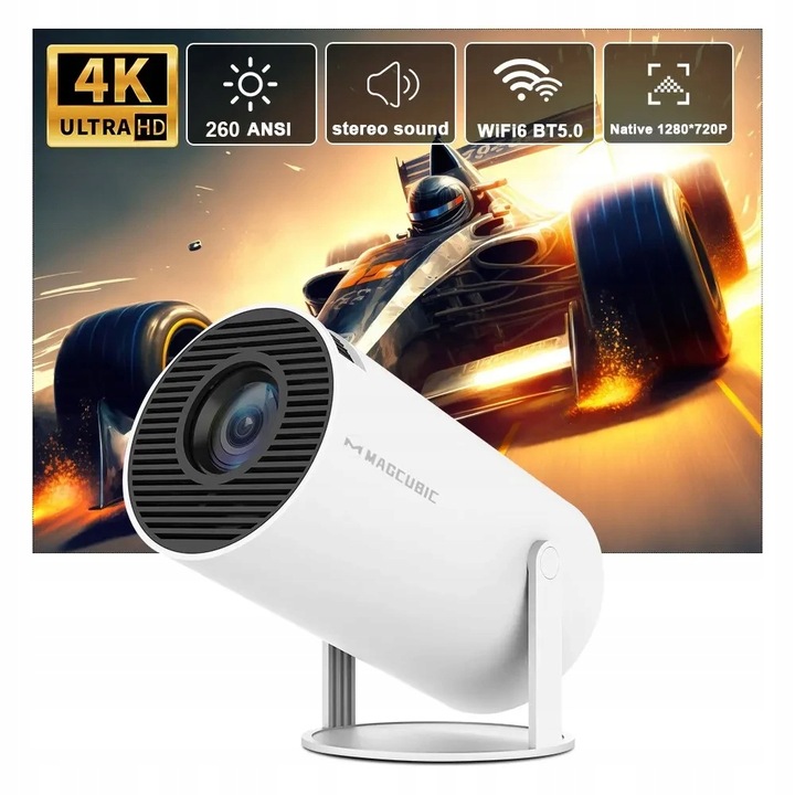 Projektor mini 4K Android 11 Wifi 6 BT 5.0 180° Magcubic HY300 PRO