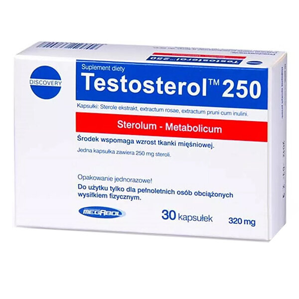 MEGABOL SILNY TESTOSTEROL 250 3x30 kaps 90 KAPSUŁEK TESTOSTERON WYDOLNOŚĆ