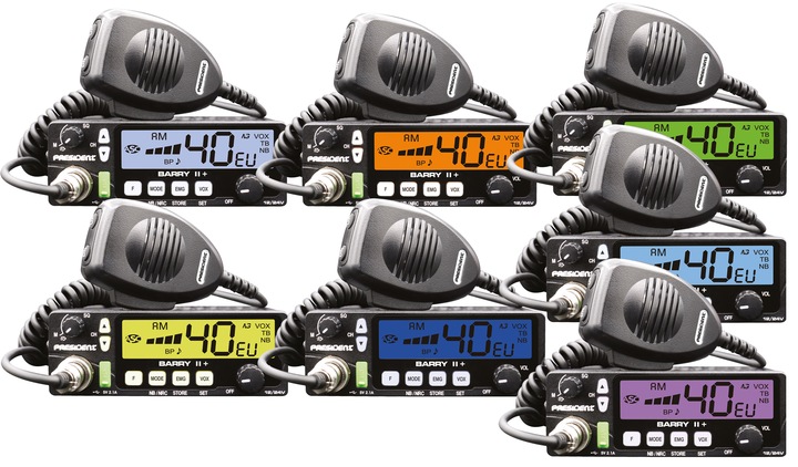 CB radio do Tir Bus PRESIDENT BARRY II+ ASC 12/24V 7kolor VOX NB NRC