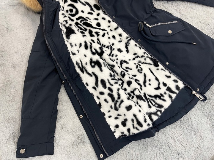 ZIMOWA PANTERA CIEPŁA PARKA KURTKA NA MISIU L