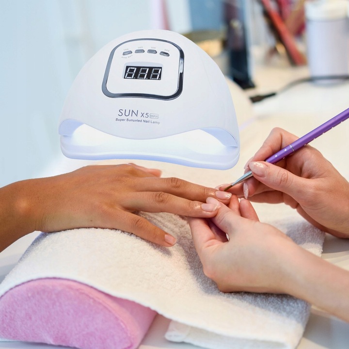 LAMPA DO PAZNOKCI SUN X5 MAX UV LED DO HYBRYD ŻELI MOCNA 80W HYBRYDY