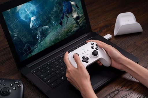 8Bitdo Ultimate White Pad + Dock BT Hall Switch PC