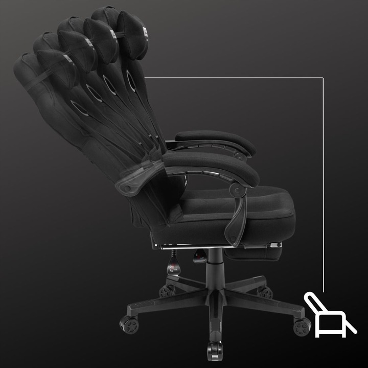 Fotel gamingowy biurowy krzesło gracza Emperor czarnyTkanina