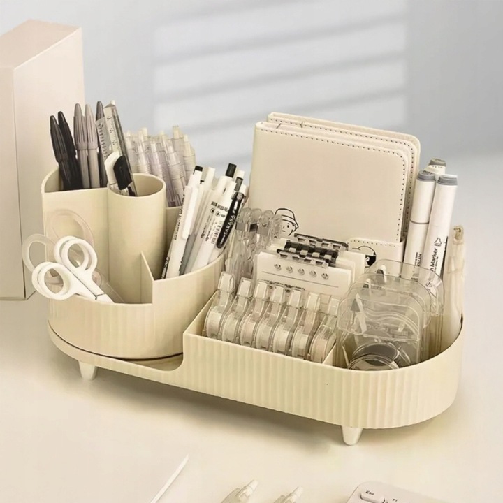 Organizer obrotowy biurowy i kosmetyczny kuferek elegancki pojemnik