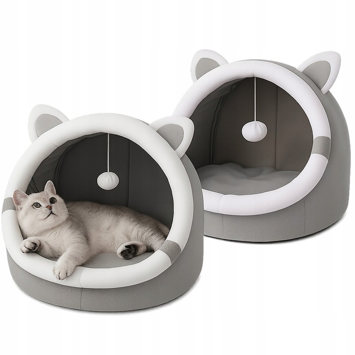 DOMEK DLA KOTA PLUSZOWY LEGOWISKO CIEPŁE MIĘKKIE BUDKA POSŁANIE