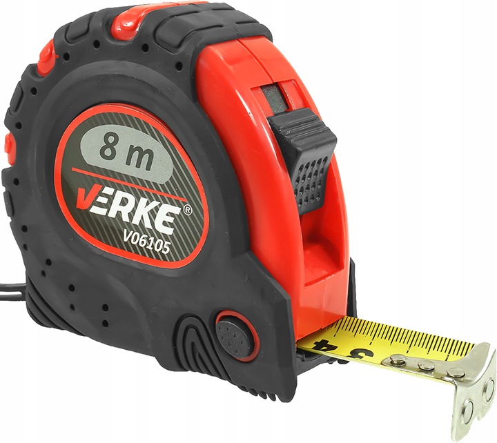 METRÓWKA RĘCZNA MIARKA METR ZWIJANY TAŚMA MIERNICZA MIARA ŻÓŁTA 8M