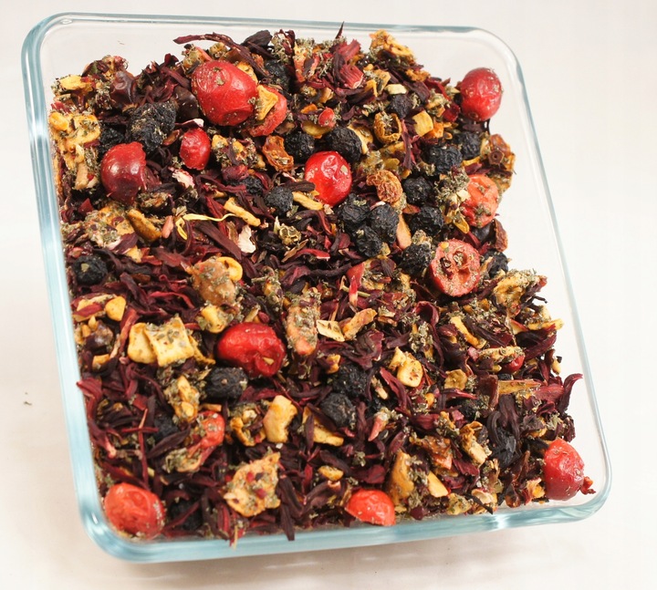 ZESTAW PREZENTOWY W WALIZECZCE 2xherbata owocowa, owoce w miodzie