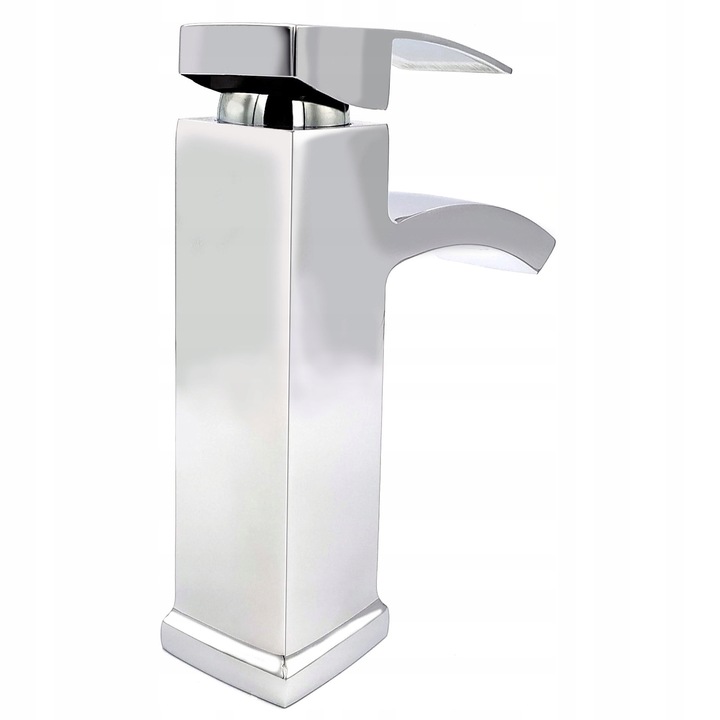 BATERIA UMYWALKOWA KRAN UMYWALKI CHROM NISKA ŁAZIENKOWA CUBIC WODOSPAD