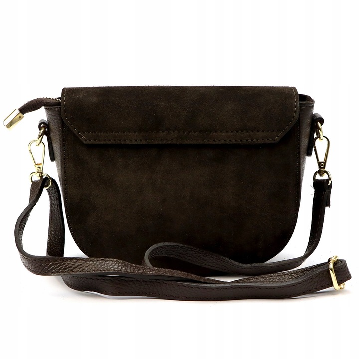 TOREBKA DAMSKA ZAMSZOWA LISTONOSZKA BRĄZOWA VERA PELLE SKÓRZANA