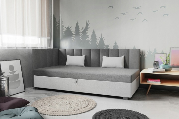 Tapczan pojedynczy 120cm Paula materac+oparcie