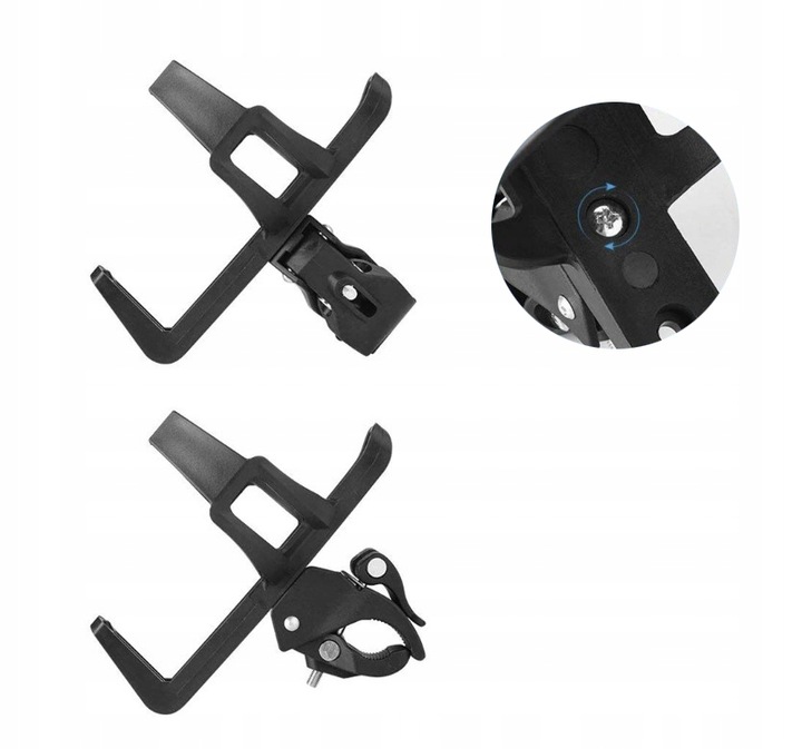 Uchwyt na Bidon Butelkę Koszyk Rowerowy na Rower Ramę Kierownicę Czarny