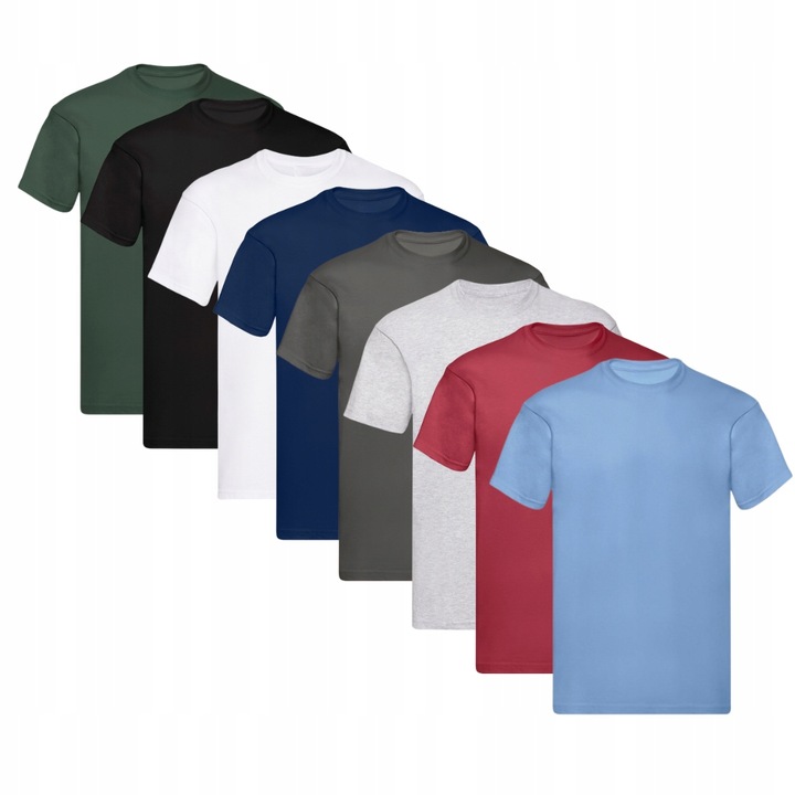8-pack Koszulek męskich 100% bawełna MEJKS_PL KOLORY S-3XL GŁADKIE MIĘKKIE