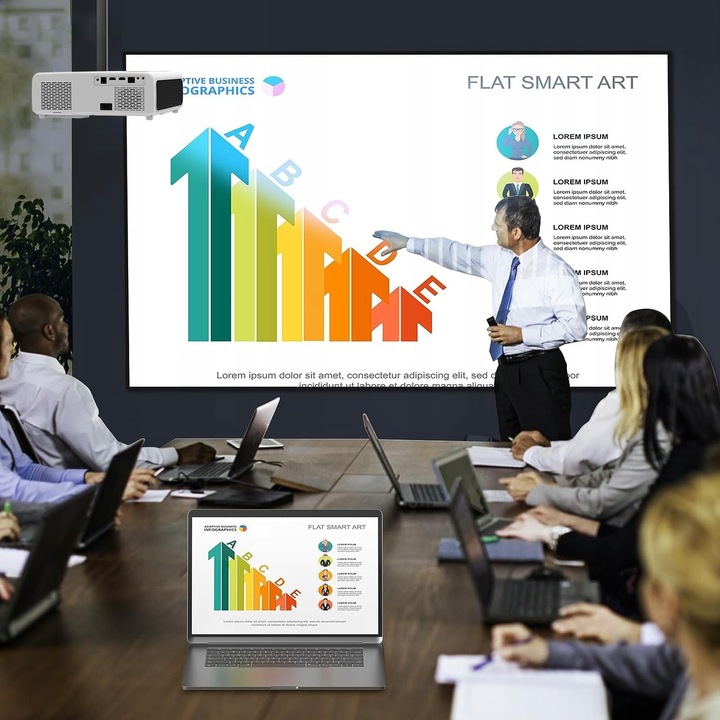 Projektor Rzutnik LED WiFi Android TV FULL HD 4K 24000lm 800 ansi Autofocus