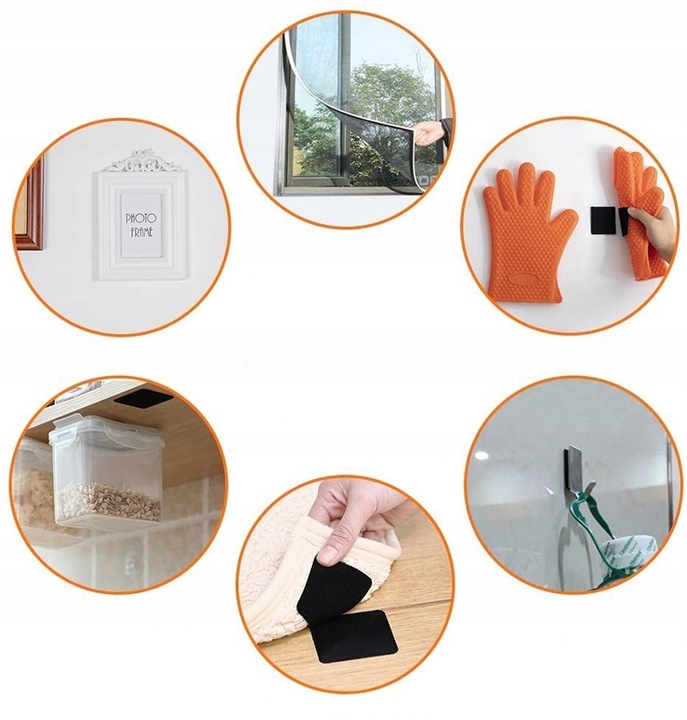 SAMOPRZYLEPNY RZEP TAŚMA ROLKA Z KLEJEM MOCNA szer. 50 mm * 5 METRÓW CZARNY