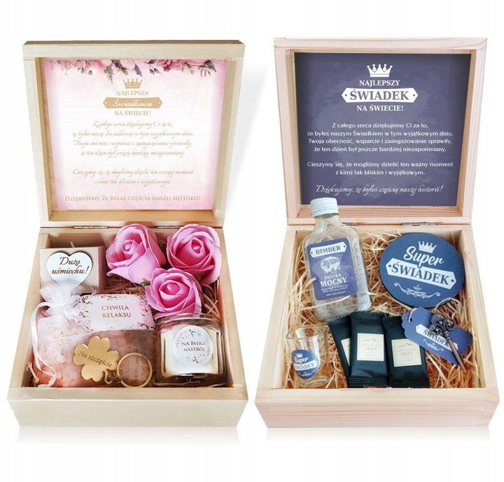 PODZIĘKOWANIE DLA ŚWIADKÓW BOX DLA ŚWIADKA I ŚWIADKOWEJ PREZENT DLA ŚWIADKA